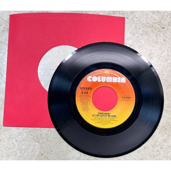 Chicago If You Leave Me Now / Together Again 45 Rock 1976 Columbia 10390 VG+ - Picture 3 of 6